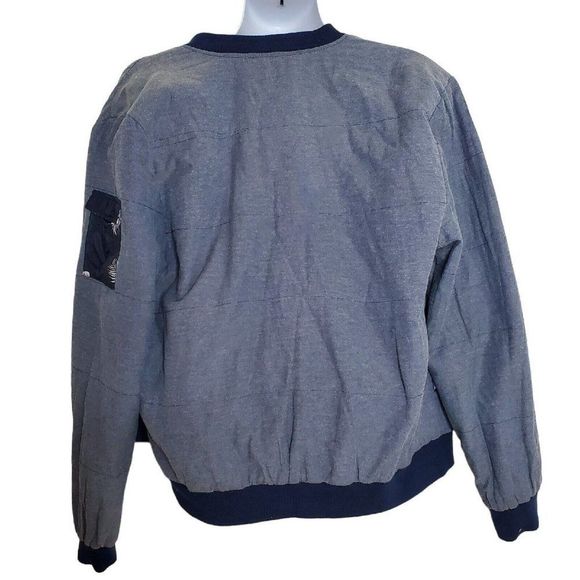 Sovereign Code Satin Nylon Full Zip Bomber Windbreaker Jacket Mens Large - Picture 3 of 16